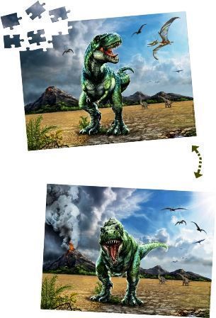 Puzzle lenticular T-Rex - T-Rex World (100 piezas)-1