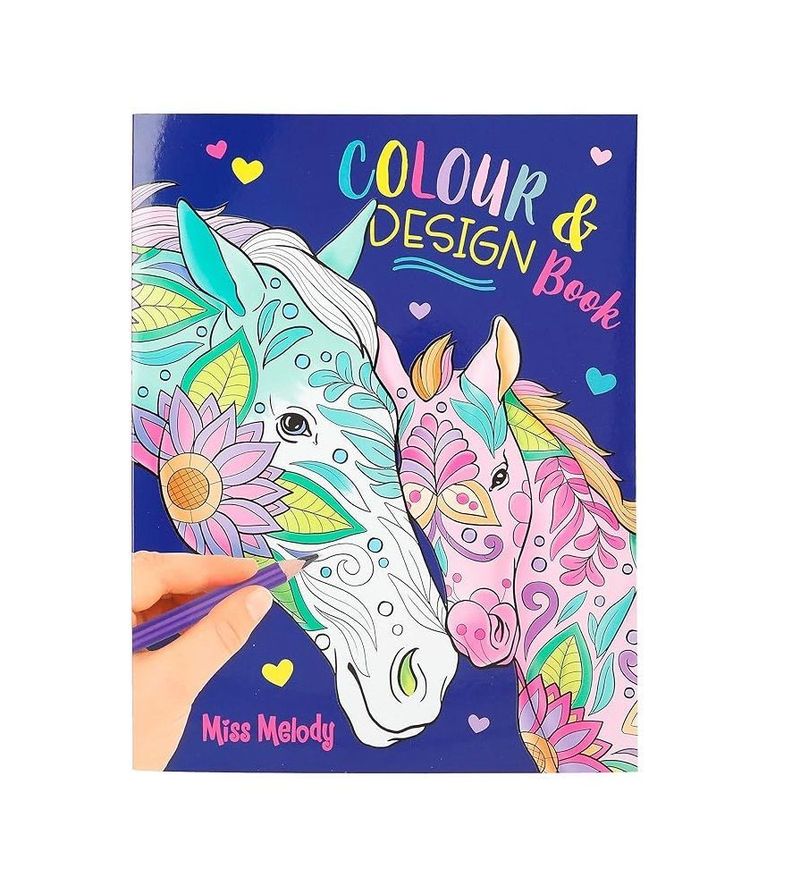Precioso Colour & Design Book para amigos de los caballos-0