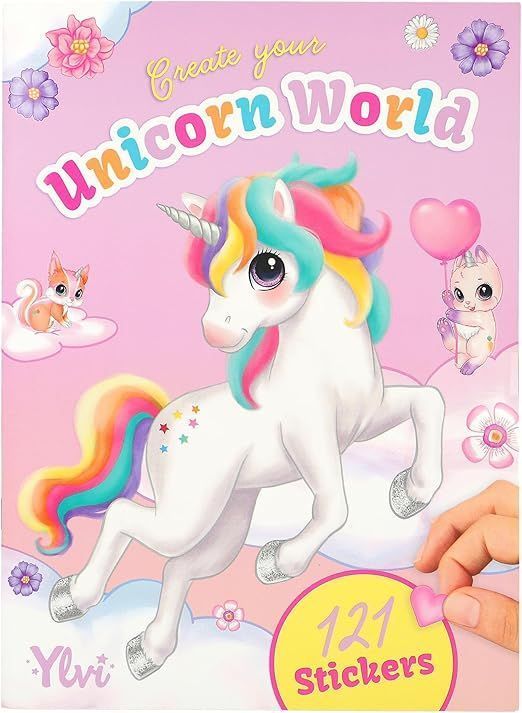 Cuaderno para crear tu mundo de unicornios con stickers-0