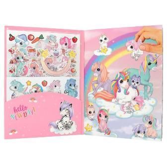 Cuaderno para crear tu mundo de unicornios con stickers-1