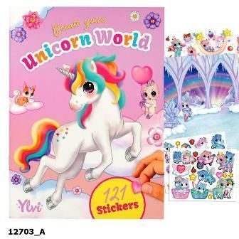 Cuaderno para crear tu mundo de unicornios con stickers-5
