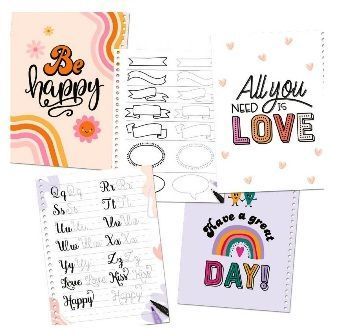 Set de Hand Lettering Caligrafía con lápices y plantilla TOPModel - -3