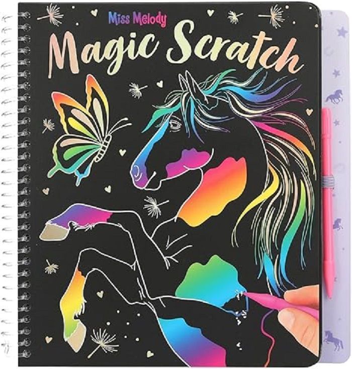Libro de raspado mágico ¡Crea caballos con todos los colores del arcoíris! Miss Melody-0