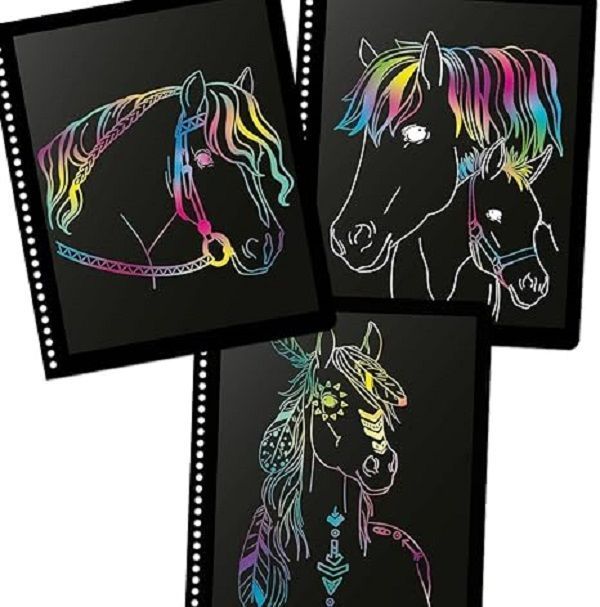 Libro de raspado mágico ¡Crea caballos con todos los colores del arcoíris! Miss Melody-3
