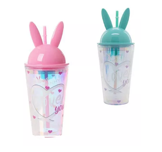 Vaso Térmico Frío/caliente Bombilla 450ml Conejo-0