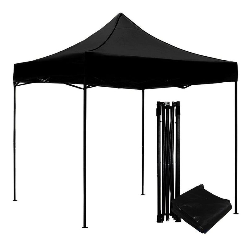 Toldo Plegable Jardimex 3x3 Carpa Impermeable Protección UV Negro-0