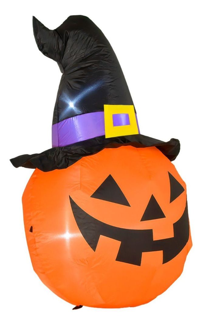 Inflable Halloween 1.20 Mts Cabeza Calabaza Embrujada Led-1
