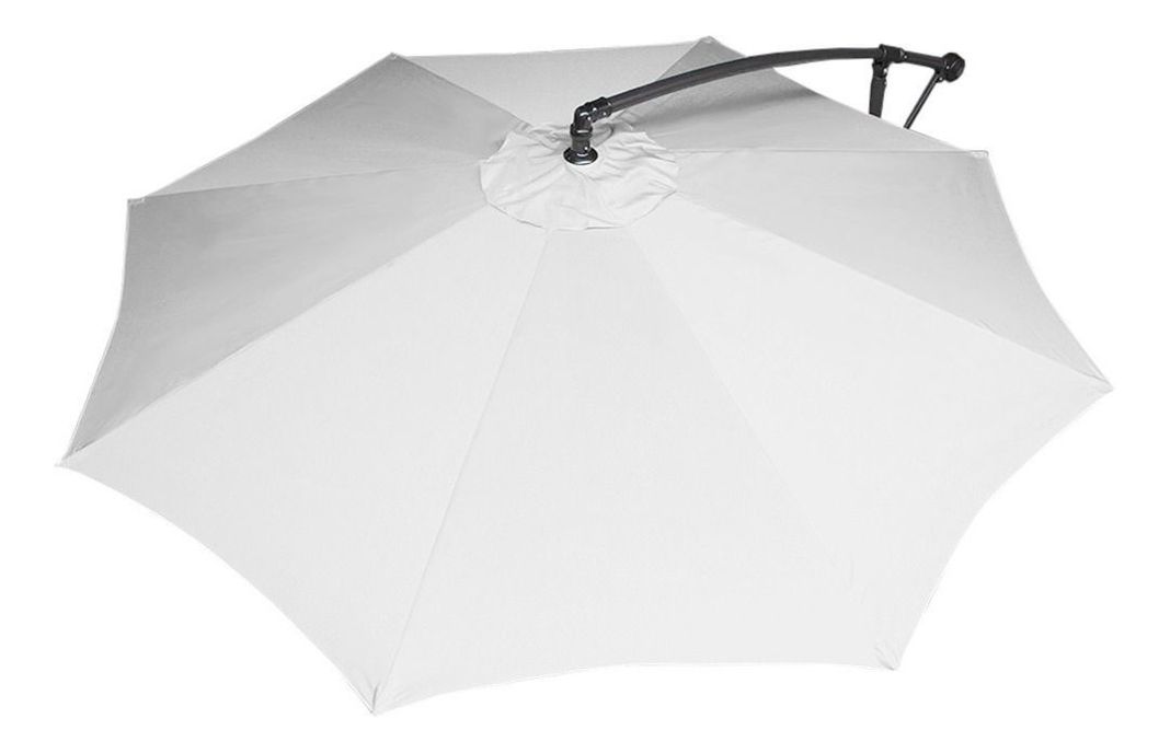 Quitasol 3 mt Beige Plegable Ajustable Pedestal Sombrilla Redonda-2
