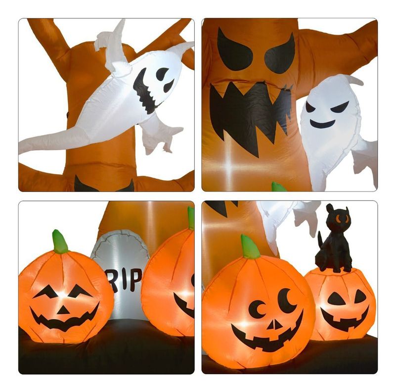 Inflable Halloween 2.6 Mts Arbol Fantasma Calabaza Jumbo Led-2