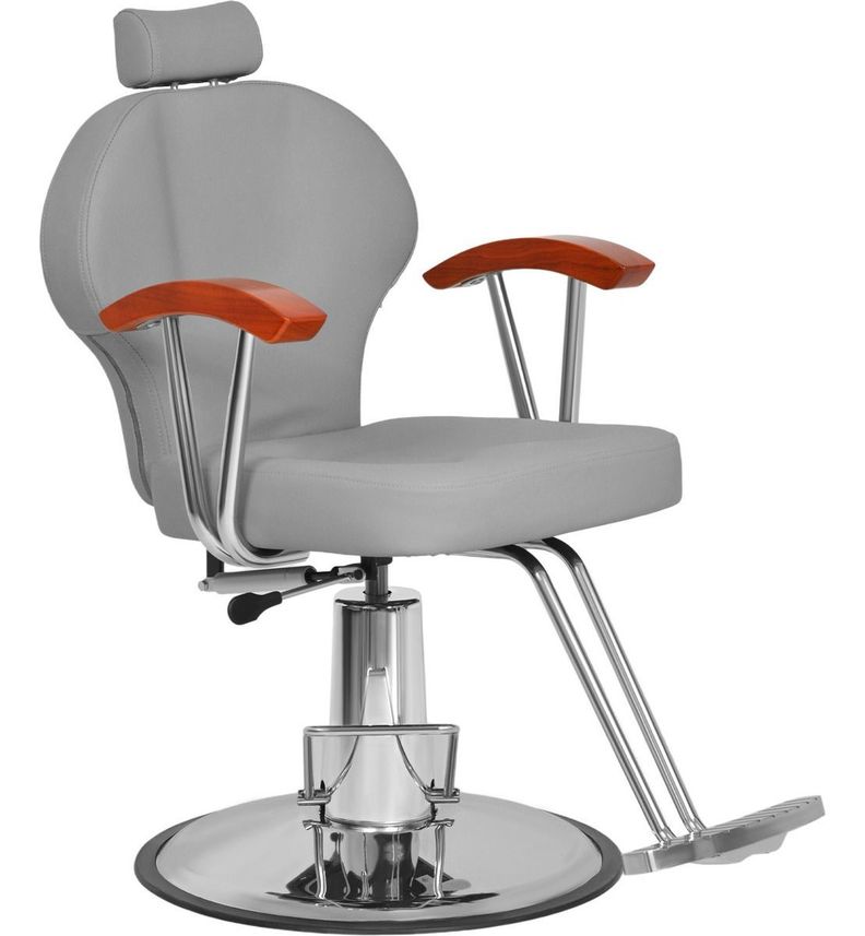 Silla Reclinable Barberia Brazo Madera Hidraulico Estilista-0