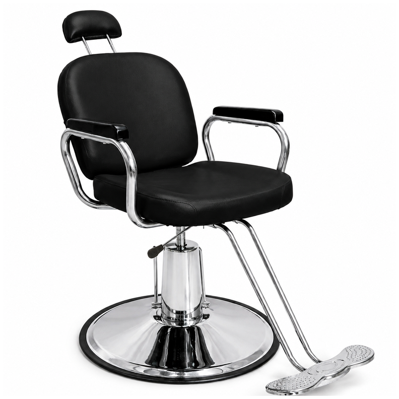 Silla Barbero Peluqueria Hidraulica Profesional Negra Negro