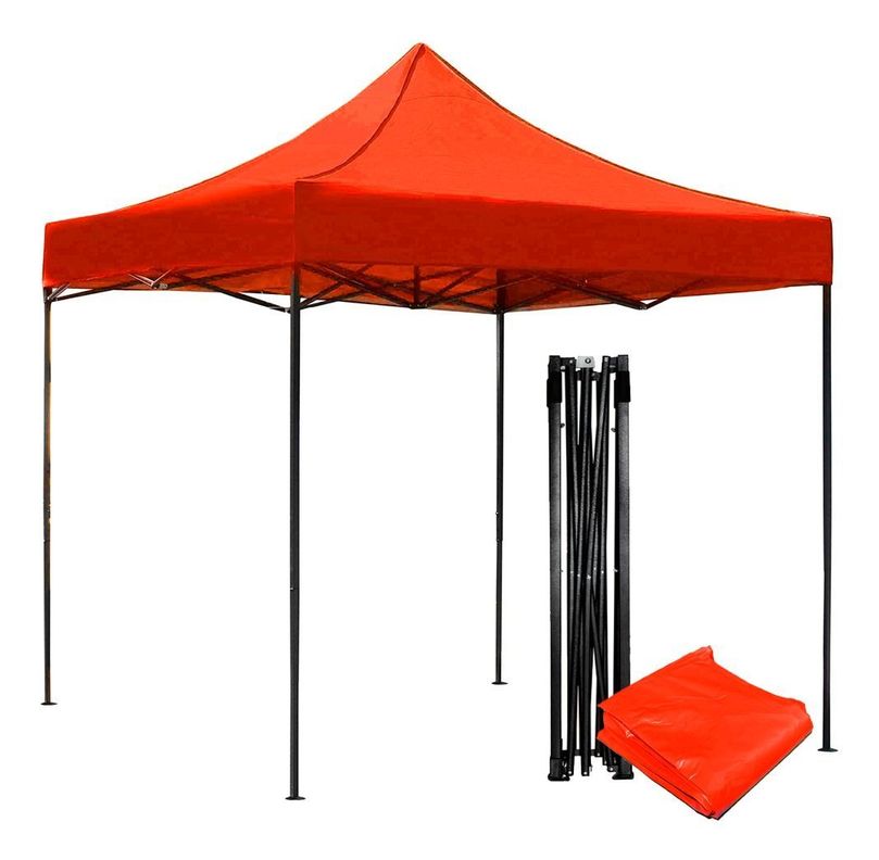 Toldo Plegable 2x2 Carpa Impermeable Protección UV Rojo-0
