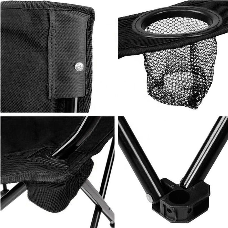 Silla Plegable Con Portavasos Camping Parque Exterior-5