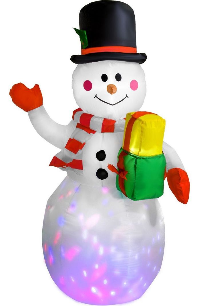 Inflable Navidad Muñeco Nieve 1.5m Decoracion Luz Led Color Multicolor-0