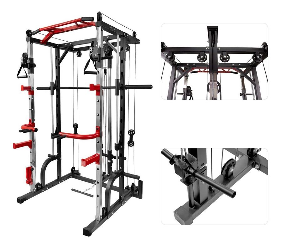 Jaula Smith Gimnasio Multifuncional Power Rack Poleas -1