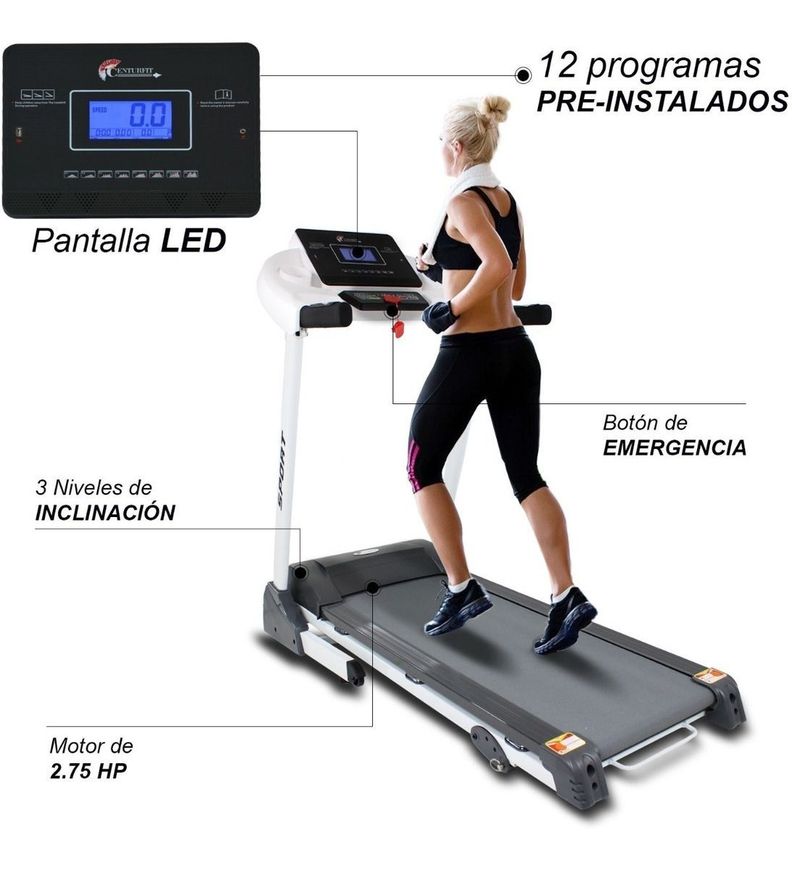 Trotadora Electrica Plegable Inclinacion 2hp 16km/h Bluetoot-2