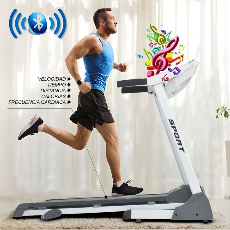 Trotadora Electrica Plegable Inclinacion 2hp 16km/h Bluetoot-5