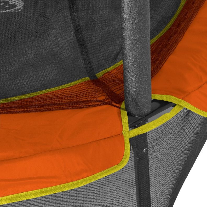 Cama Elástica 1,4mts Niños Malla Protectora Naranja Lona Negra-2