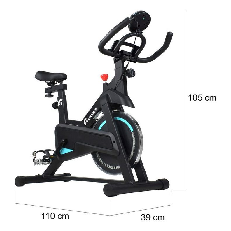 Bicicleta Spinning Pro 6kg Estatica Fija Resistencia Ajustable Centurfit-3