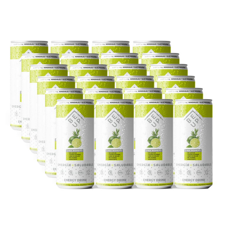 BEBIDA ENERGÉTICA SALUDABLE, BE UP, LIMA ROMERO, 24 PACK, SIN AZÚCAR, ZERO, SIN GLUTEN, KETO-0