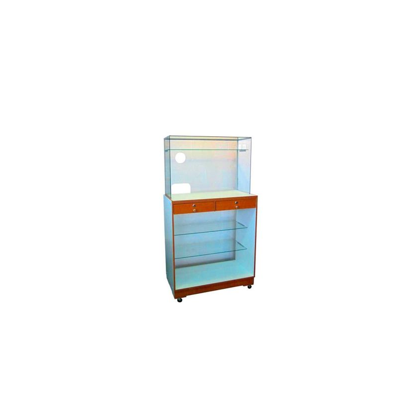 Caja pedestal doble con vitrina-1