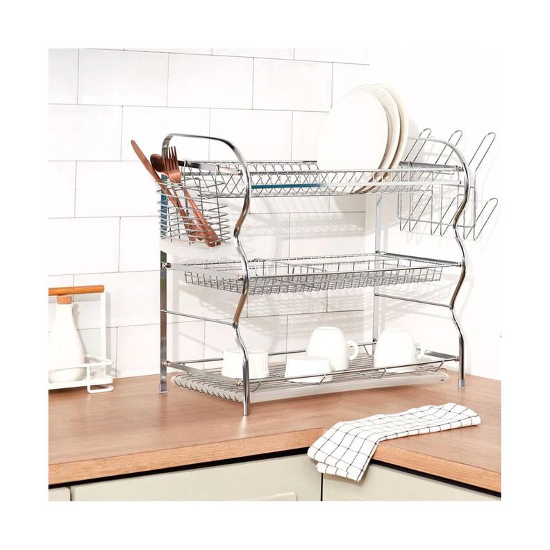 Secaplatos 3 niveles Cromo XL Simple Cook-5