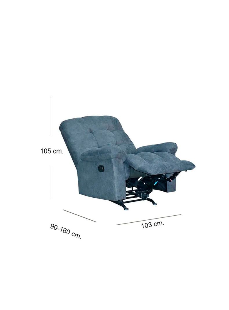 Bergere Mecedora Reclinable Luxory Azul Piedra-3