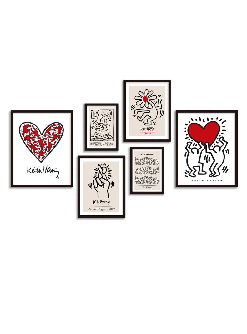 Galería de pared 6 cuadros Haring-0