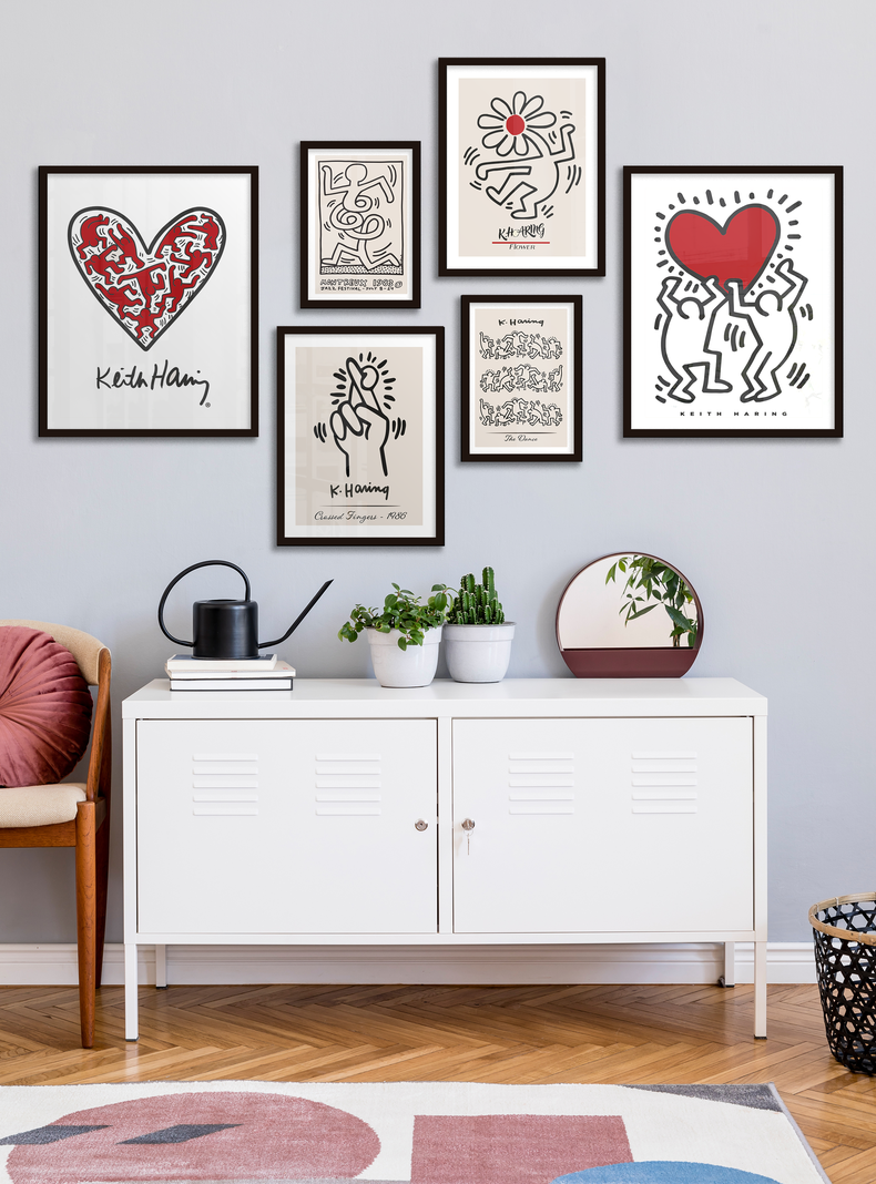 Galería de pared 6 cuadros Haring-1