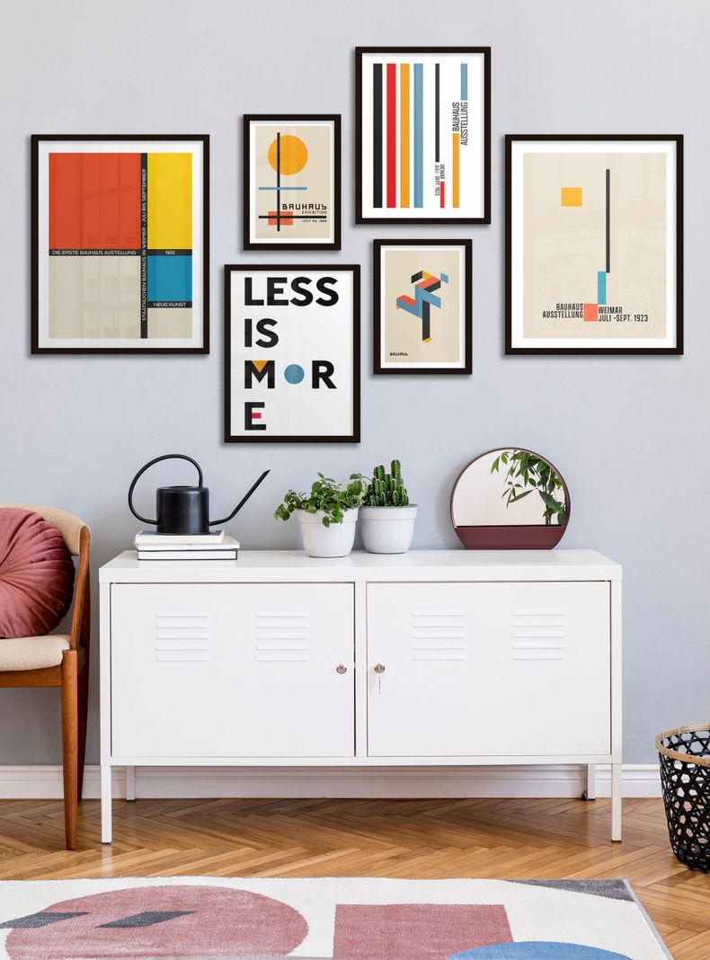 Galería de pared 6 cuadros Bauhaus-1
