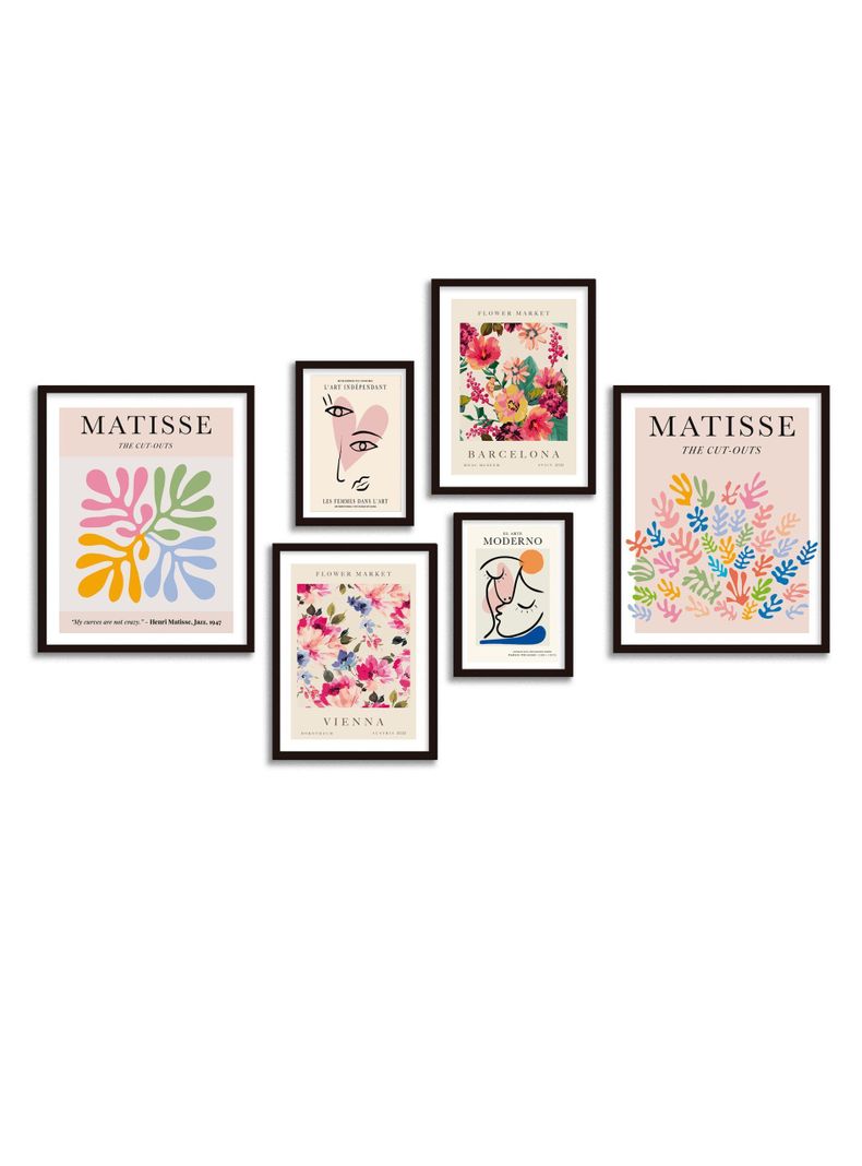 Galería de pared 6 cuadros Matisse-Flower-0