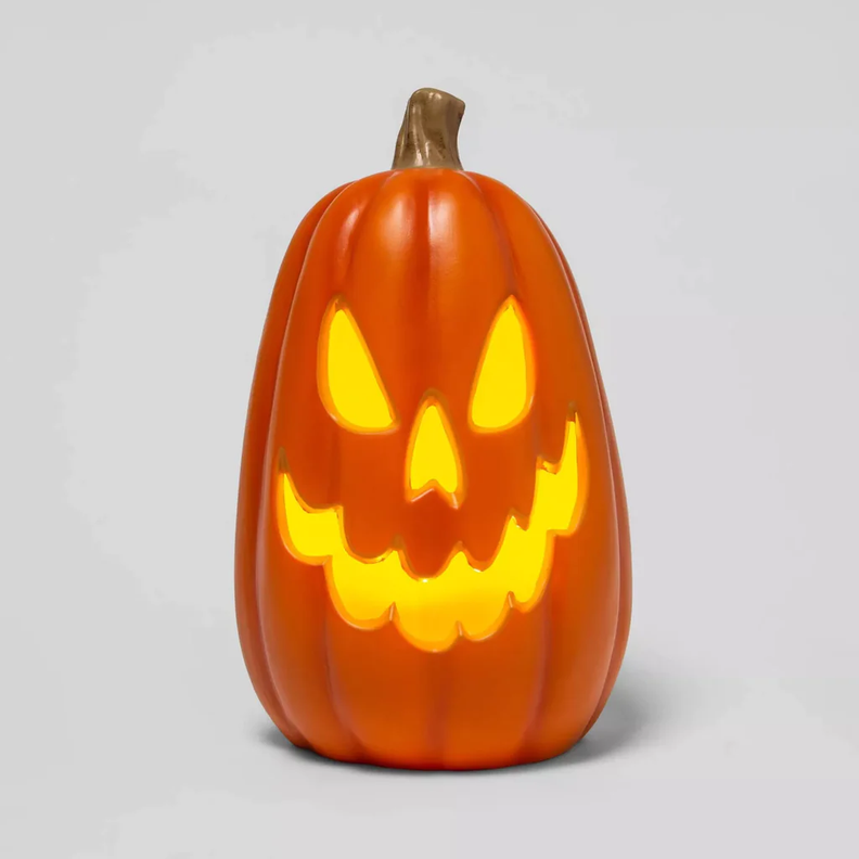 Adorno Calabaza Con Luz Led 40,5x24,5cm Halloween Deco-1