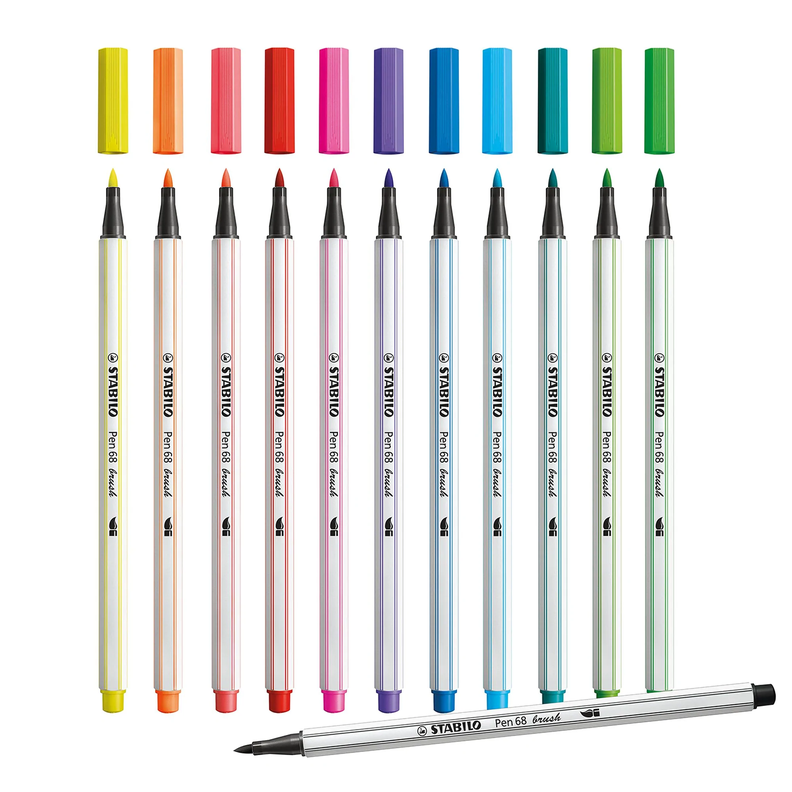 Set 12 lapices Tiralineas Stabilo Pen 68 Brush Arty -1