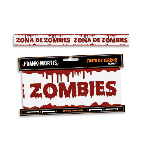 Cinta De Advertencia 6mts Zona De Zombies Deco Halloween F&m-0