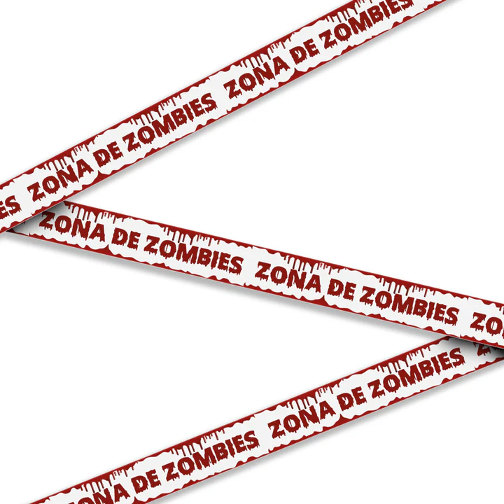 Cinta De Advertencia 6mts Zona De Zombies Deco Halloween F&m-1