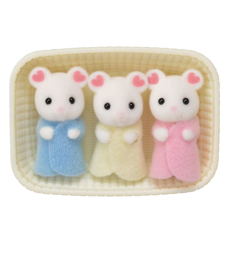 Marshmallow Mouse Triplets 5337 Sylvanian Families Juguete-1
