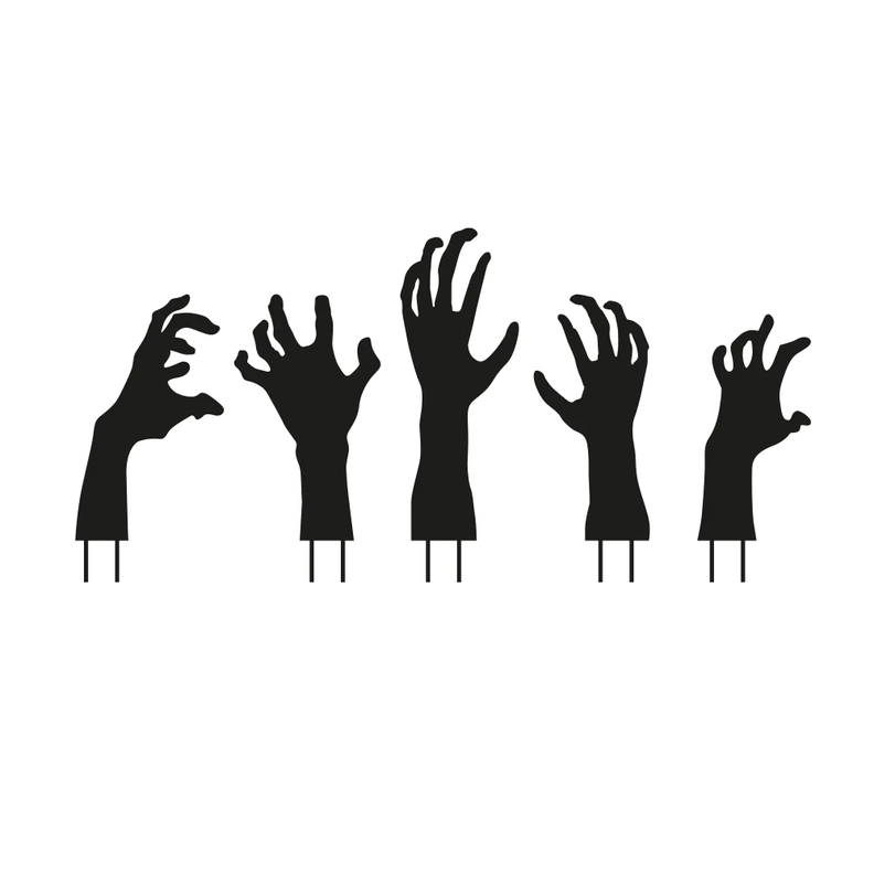 Pack 5 Estacas De Metal Manos Zombies Adorno Halloween-0