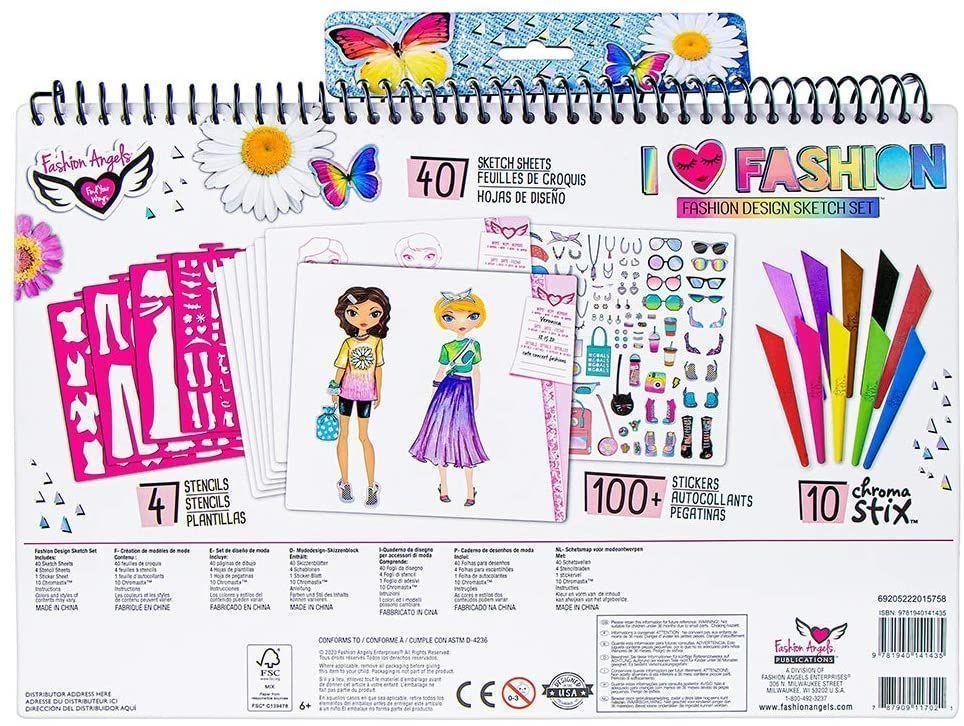 Set para dibujar diseños moda niña Fashion Angels-2