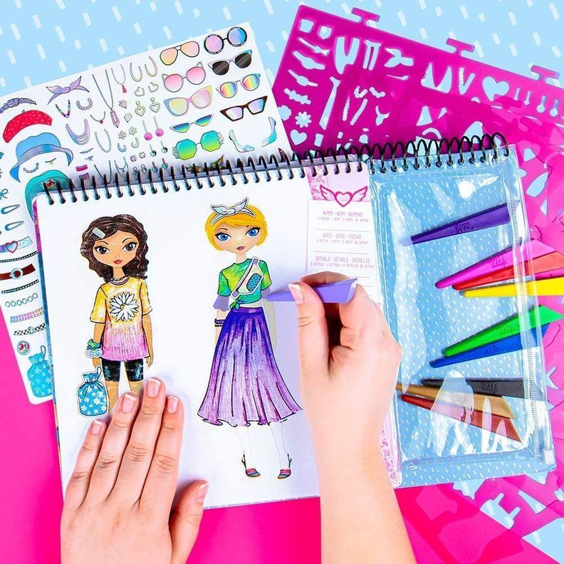 Set para dibujar diseños moda niña Fashion Angels-0