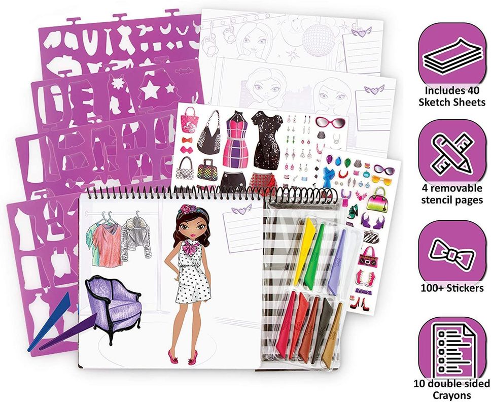 Set para dibujar diseños moda niña Fashion Angels-3