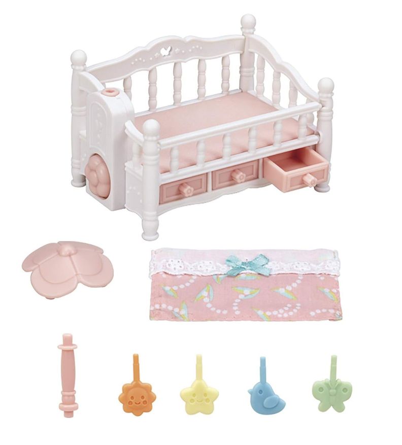 Crib With Mobile Sylvanian Families Cuna Bebé 5534 Juguete-1