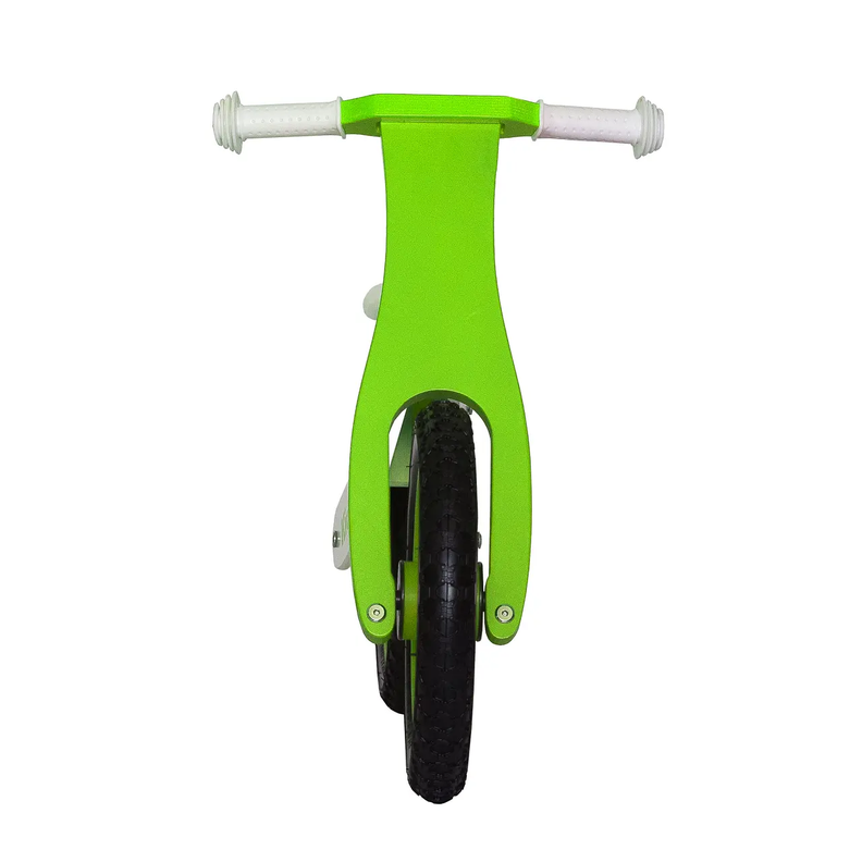 Bicicleta Aprendizaje Madera Verde Con Blanco Kidscool-2