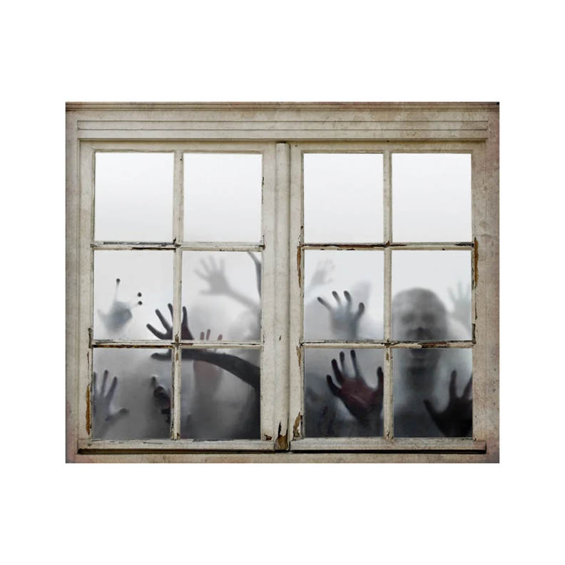 Ventana Falsa Con Zombies 90x80cm Adorno Halloween-1