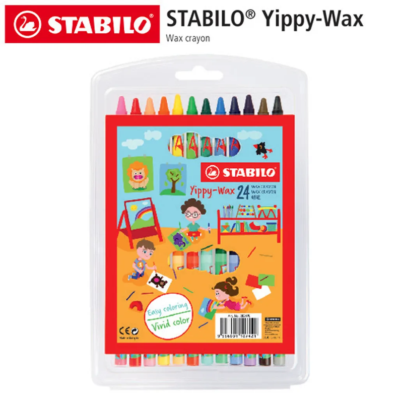24 Lapices Crayones De Cera Niños Stabilo-1