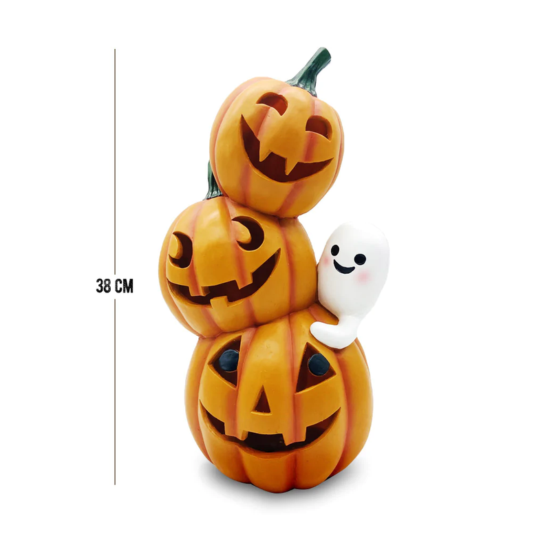 Adorno Calabaza Fantasma Con Luz Led 38cm Halloween -1