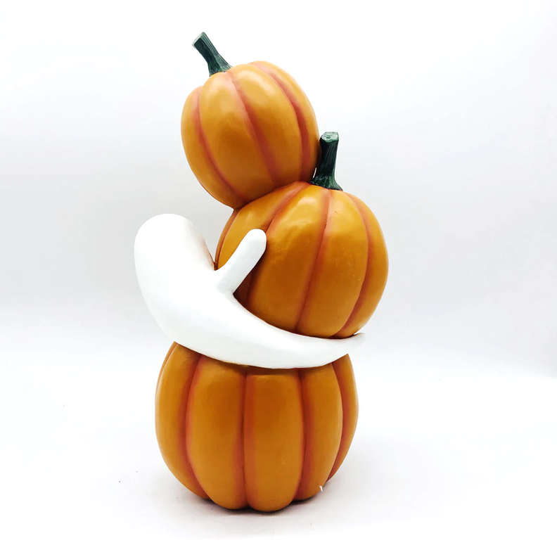 Adorno Calabaza Fantasma Con Luz Led 38cm Halloween -4