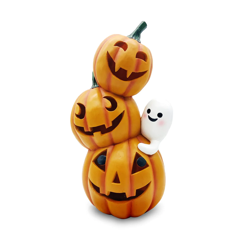 Adorno Calabaza Fantasma Con Luz Led 38cm Halloween -0
