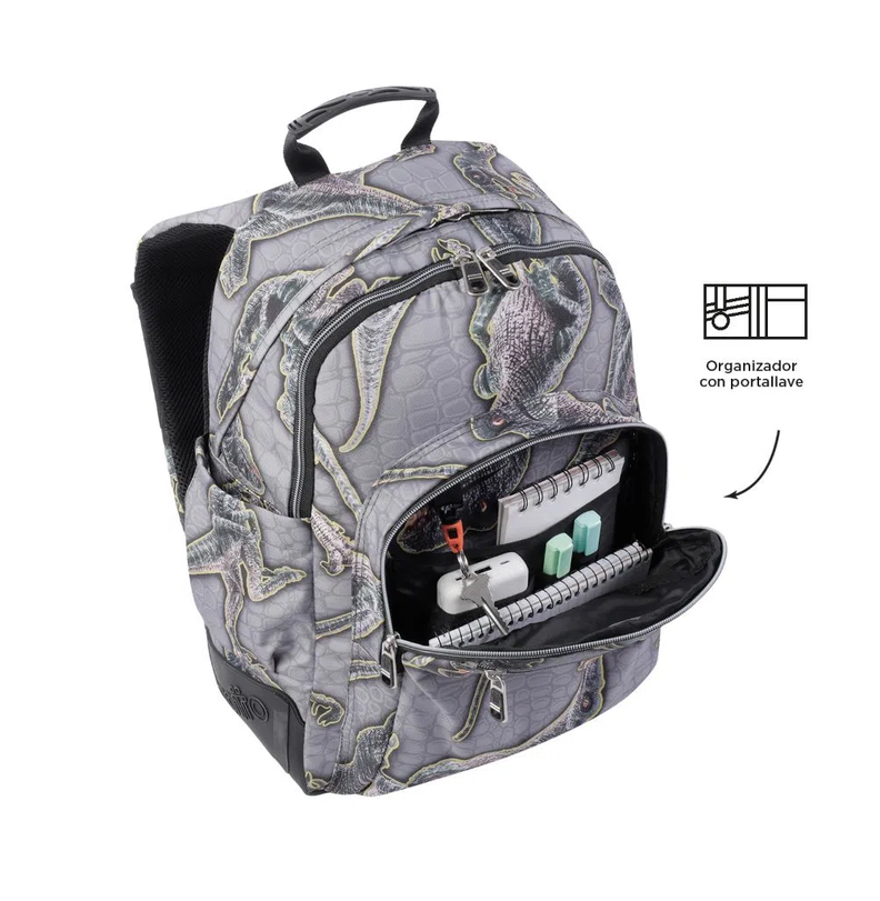 Mochila Escolar Dinosaurios Para Niño Niñas Crayoles -4