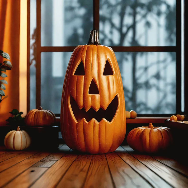 Calabaza Luz Led 50x30 Cm Decoración Halloween-1