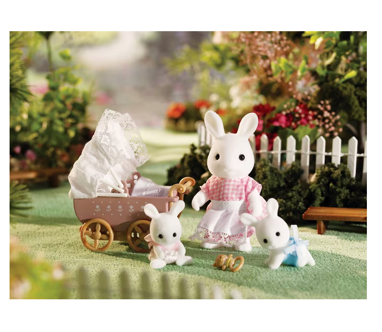 Sylvanian Families Carrito Bebés Con Mamá Conejo Ternurines-1